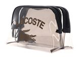 LACOSTE Double Make Up Pouch Transparent Noir Ermine
