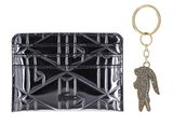 LACOSTE CC Key Ring Box Shiny Dark Silver LACOSTE CC Key Ring Box Shiny Dark Silver