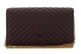 PINKO Love One Mini Icon Wallet C Nappa Chevron S Cioccolate Amaro - Antique Gold