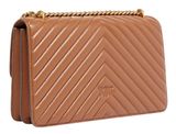 PINKO Love One Classic DC Sheep Nappa Chevron M Marrone - Leone - Antique Gold
