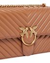PINKO Love One Classic DC Sheep Nappa Chevron M Marrone - Leone - Antique Gold