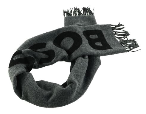 BOSS Rikard Knitted Scarf 35X180 Medium Grey