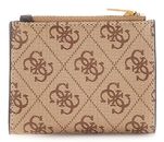 GUESS Milano Bifold Top Zip Wallet Beige Brown GUESS Milano Bifold Top Zip Wallet Beige Brown