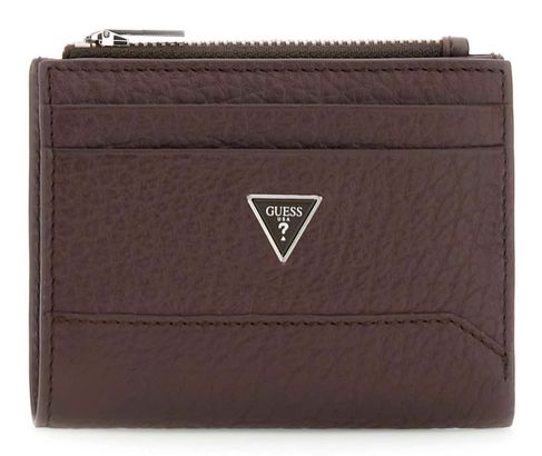GUESS Torino Bifold Top Zip Wallet Dark Brown