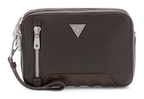 GUESS Torino Camera Bag Double Zip Dark Brown