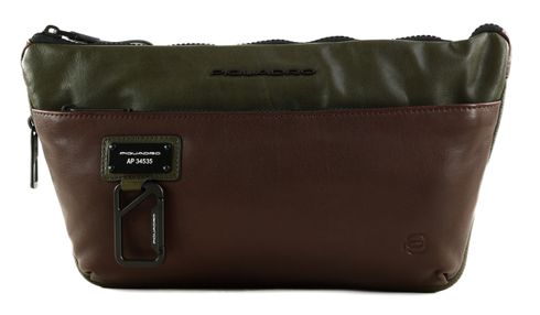 PIQUADRO Harper Exp. Bumbag Verde / Testa Di Moro