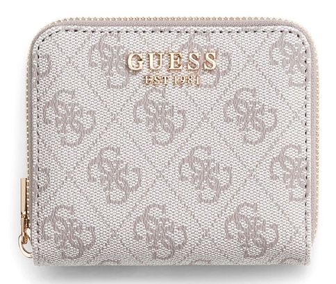 GUESS Laurel II SLG Small Zip Around Wallet Dark Taupe Logo