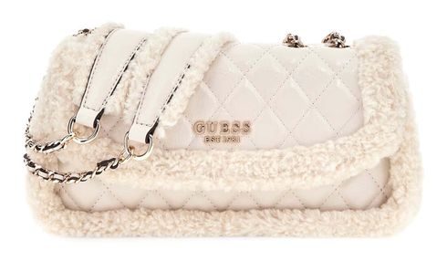 GUESS Cristi Convertible Crossbody Flap Bag Bone
