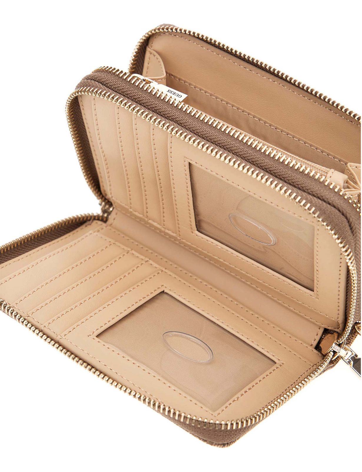 GUESS Laurel II SLG Medium Double Zip Wallet M Latte Logo GUESS Laurel II SLG Medium Double Zip Wallet M Latte Logo