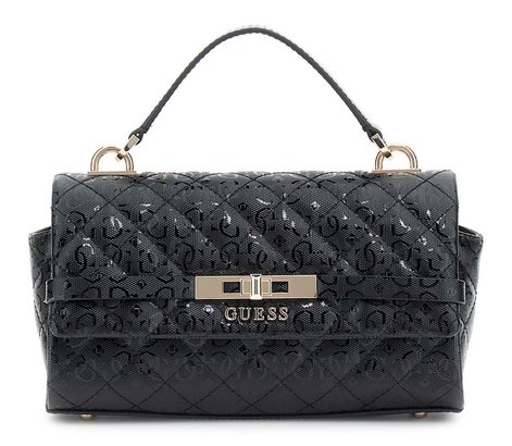 GUESS Idra Top Handle Flap Bag Black