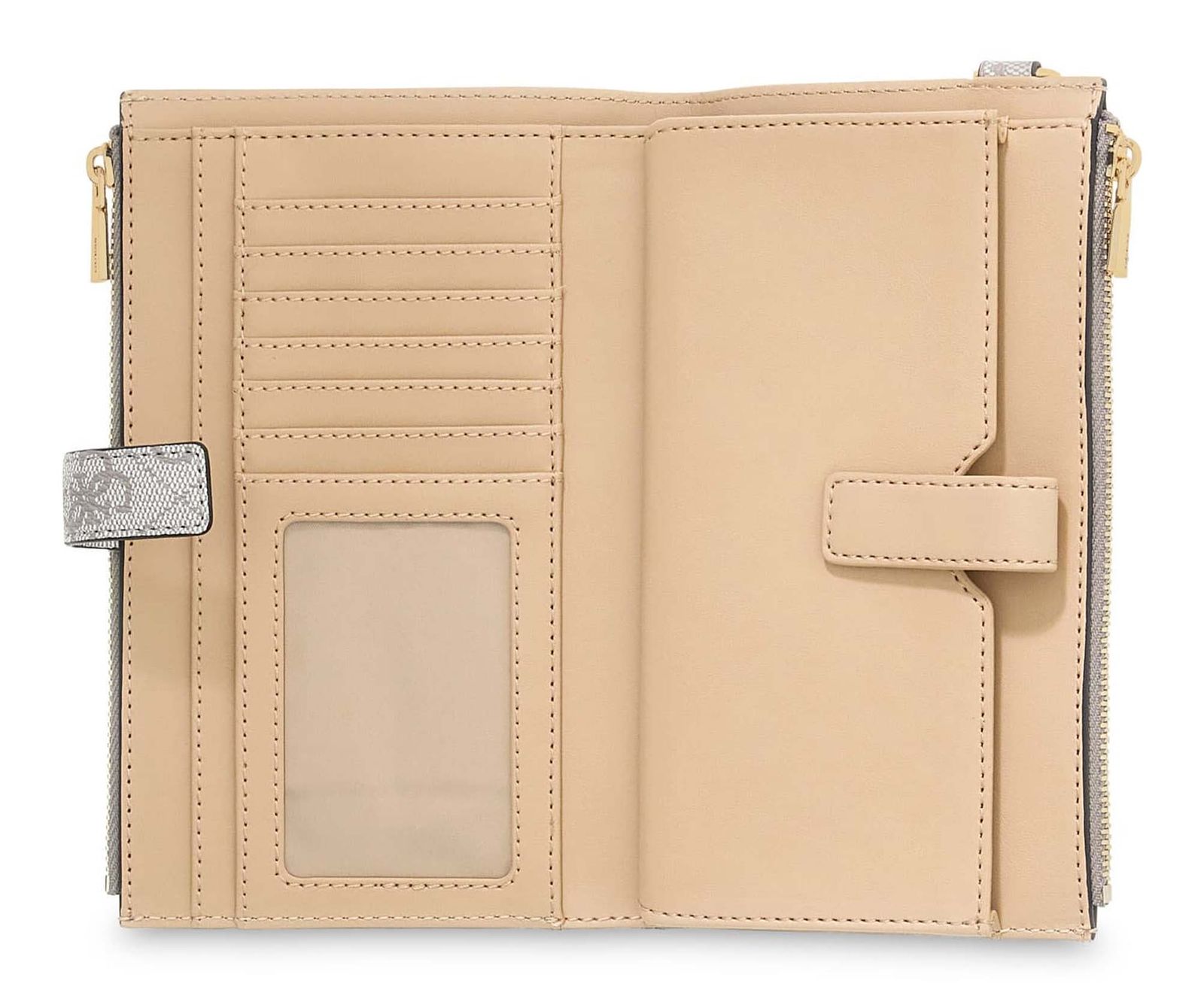 GUESS Laurel II SLG Double Zip Organizer Dark Taupe Logo GUESS Laurel II SLG Double Zip Organizer Dark Taupe Logo