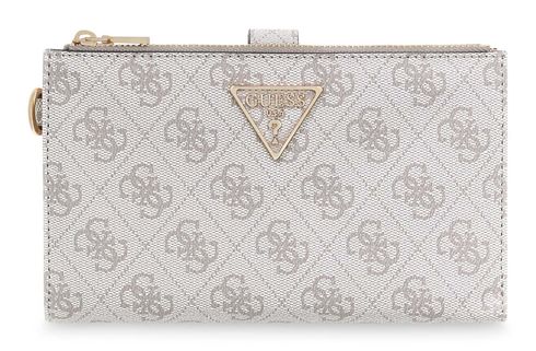 GUESS Laurel II SLG Double Zip Organizer Dark Taupe Logo