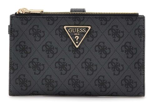 GUESS Laurel II SLG Double Zip Organizer Coal Logo