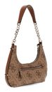 GUESS Erenia Top Zip Shoulder Bag Latte Logo GUESS Erenia Top Zip Shoulder Bag Latte Logo