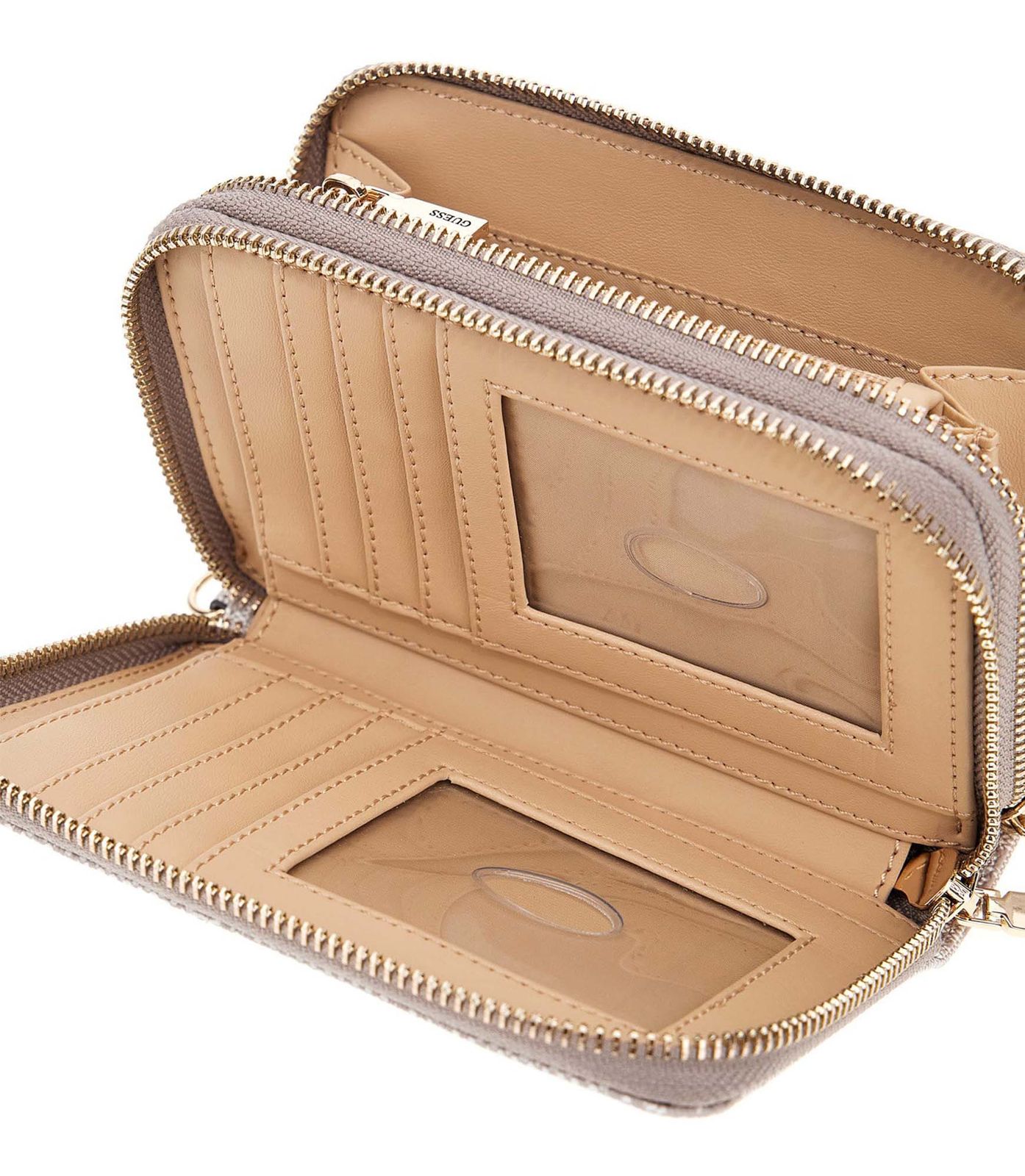 GUESS Laurel II SLG Medium Double Zip Wallet M Dark Taupe Logo GUESS Laurel II SLG Medium Double Zip Wallet M Dark Taupe Logo