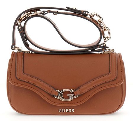 GUESS Dea Crossbody Flap Bag Cognac GUESS Dea Crossbody Flap Bag Cognac