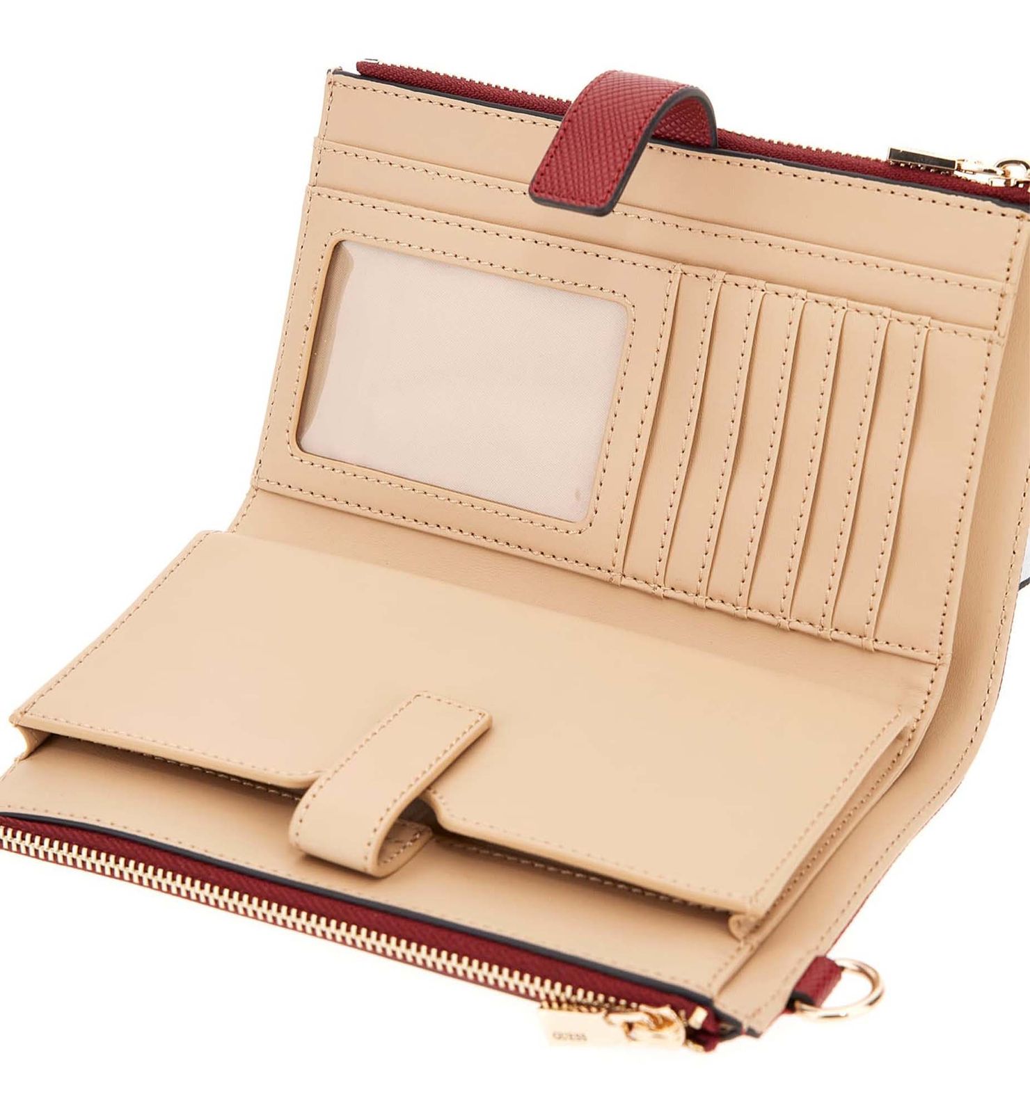 GUESS Laurel II SLG Double Zip Organizer Garnet GUESS Laurel II SLG Double Zip Organizer Garnet
