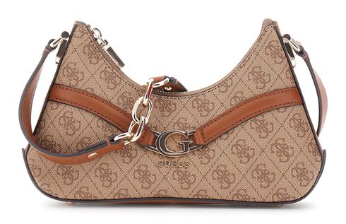 GUESS Dea Crossbody Top Zip Latte Logo