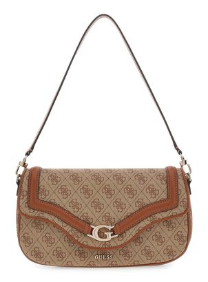 GUESS Dea Flap Shoulder Bag Latte Logo