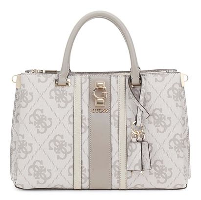 GUESS Erenia Girlfriend Satchel Dark Taupe Logo