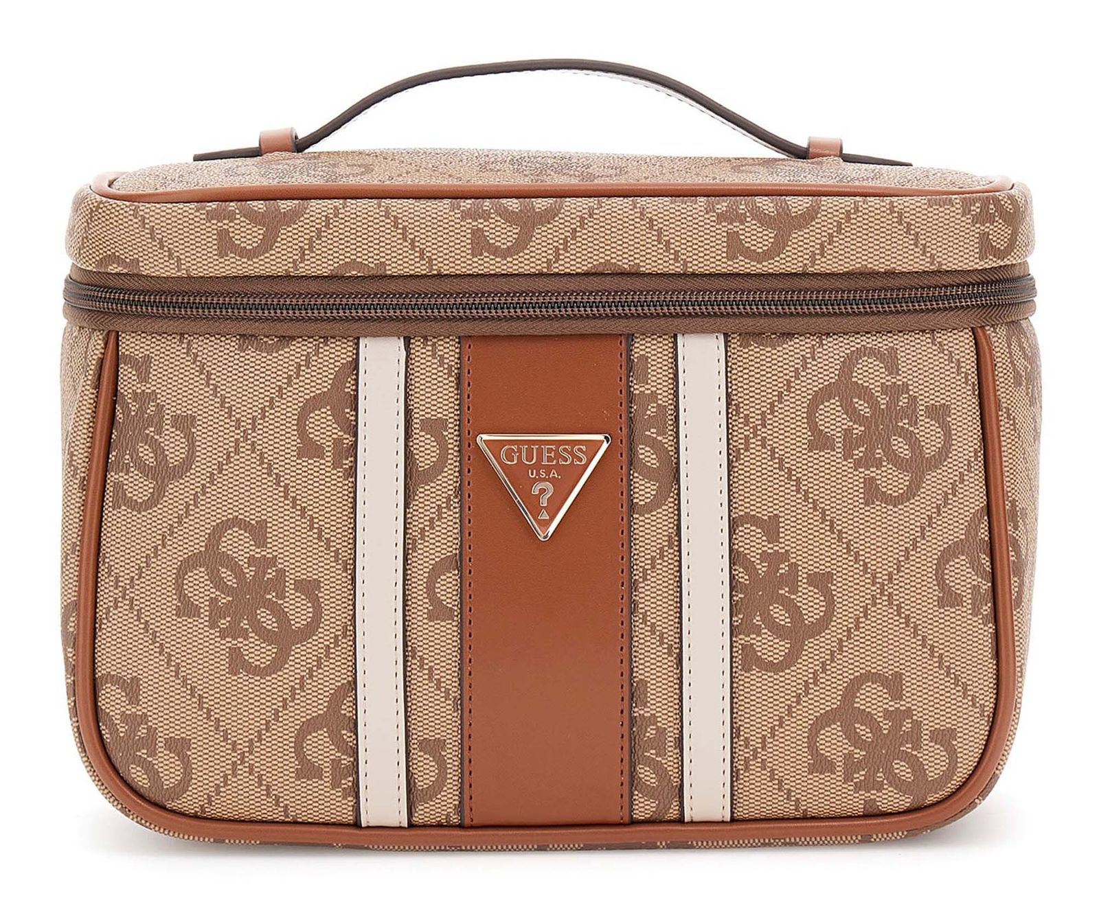 GUESS Erenia Toiletry Train Case Latte Logo