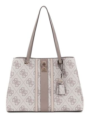 GUESS Erenia Tote Bag Dark Taupe Logo