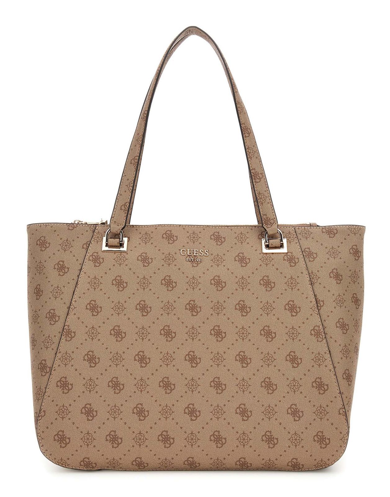 GUESS Calebra Tote Bag Latte Logo