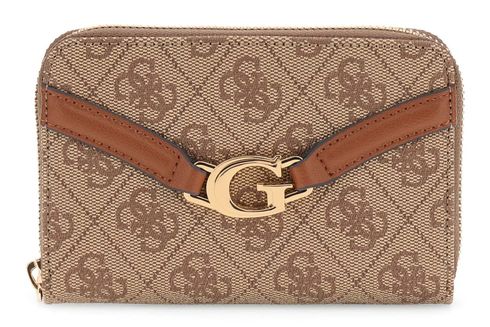 GUESS Dea SLG Zip Around Wallet M Latte Logo