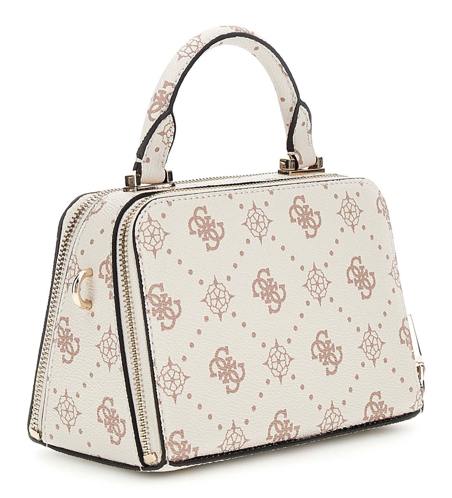 GUESS Silia Mini Satchel Bag Vanilla Logo GUESS Silia Mini Satchel Bag Vanilla Logo