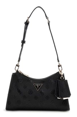 GUESS Cresidia II Top Zip Shoulder Bag Black