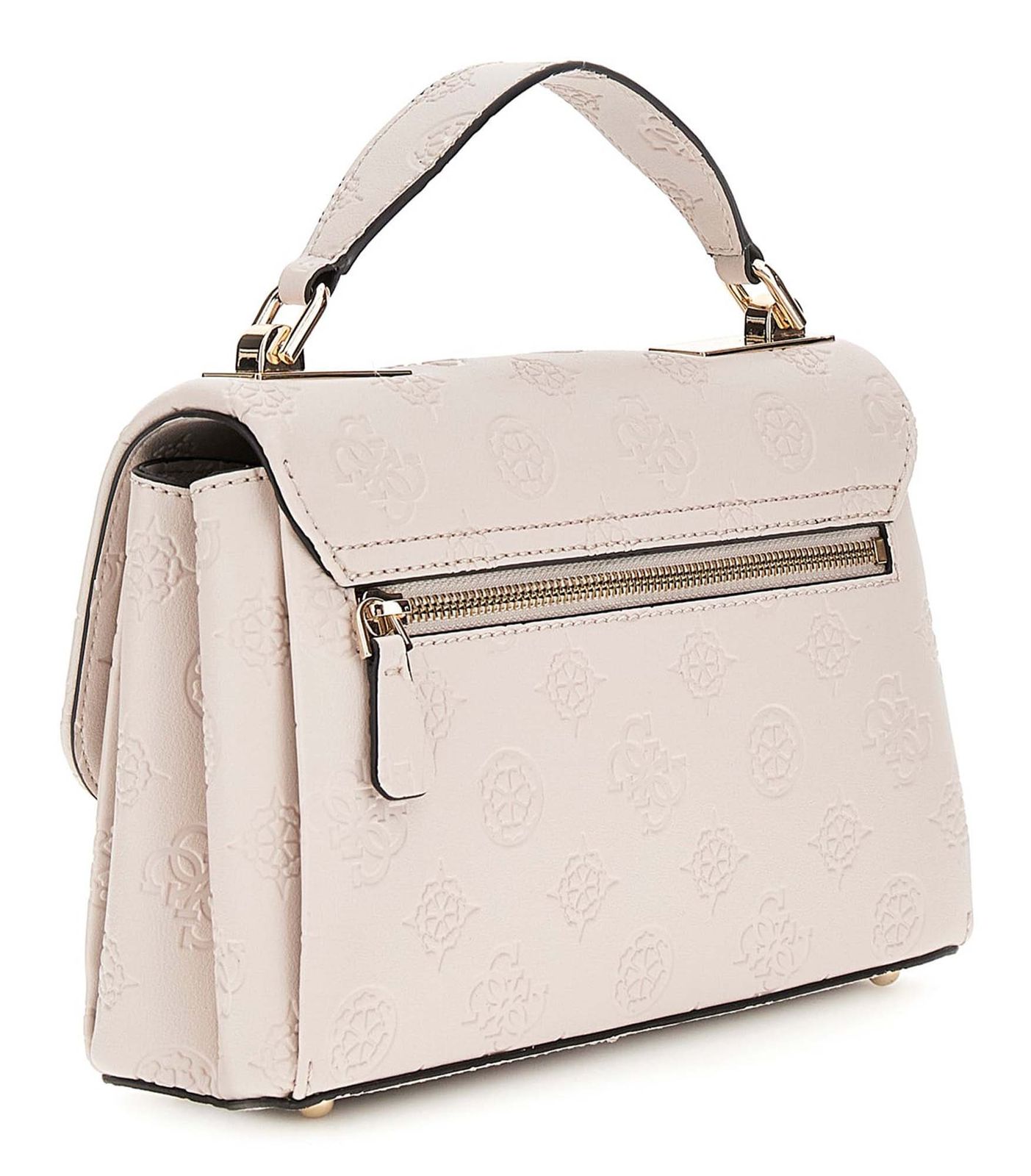 GUESS Tisha Top Handle Flap Bag Stone Logo GUESS Tisha Top Handle Flap Bag Stone Logo