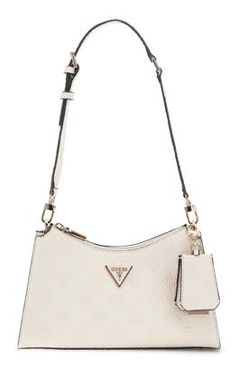 GUESS Cresidia II Top Zip Shoulder Bag Bone Logo