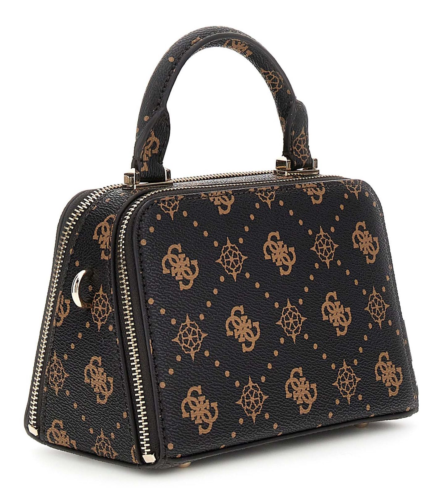GUESS Silia Mini Satchel Bag Espresso Logo GUESS Silia Mini Satchel Bag Espresso Logo