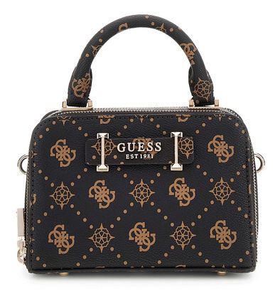 GUESS Silia Mini Satchel Bag Espresso Logo