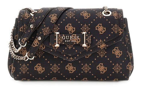 GUESS Silia Convertible Xbody Flap Bag Espresso Logo