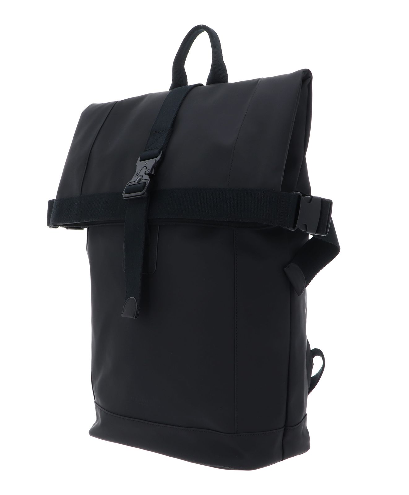 Ted Baker Rivers Rubberised PU Roll Top Backpack Black Ted Baker Rivers Rubberised PU Roll Top Backpack Black
