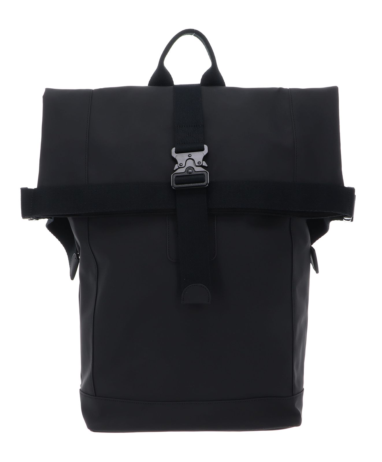 Ted Baker Rivers Rubberised PU Roll Top Backpack Black