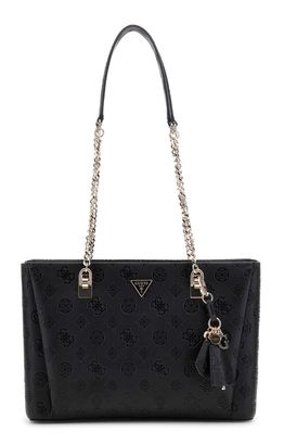 GUESS Tisha 3 Compartment Tote Black Logo GUESS Tisha 3 Compartment Tote Black Logo