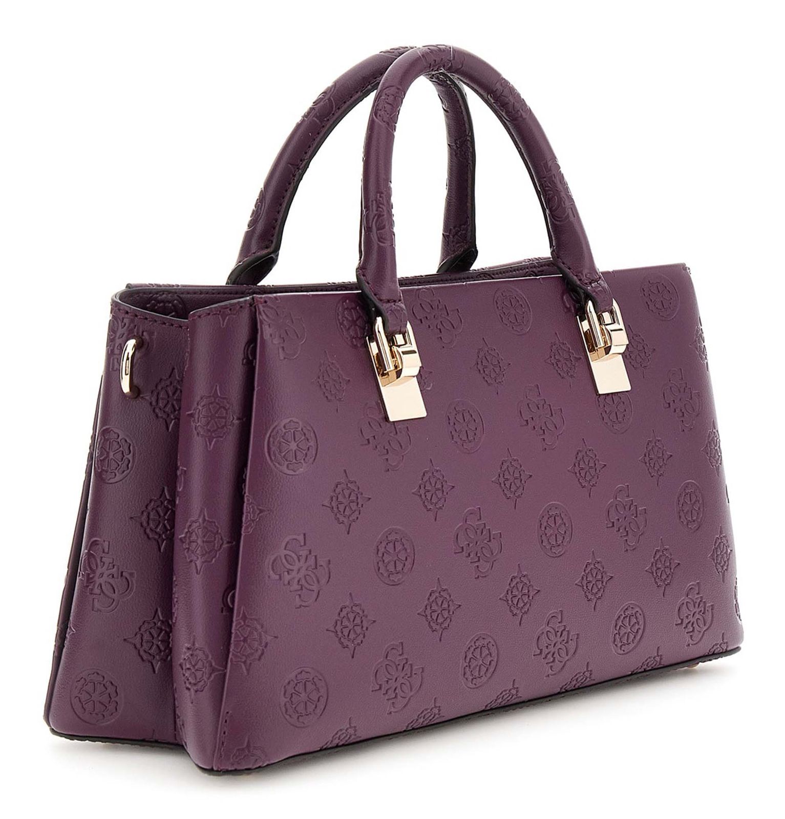 GUESS Tisha Girlfriend Satchel Wine Logo GUESS Tisha Girlfriend Satchel Wine Logo