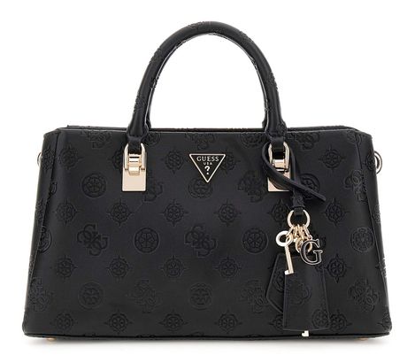 GUESS Tisha Girlfriend Satchel Black Logo GUESS Tisha Girlfriend Satchel Black Logo