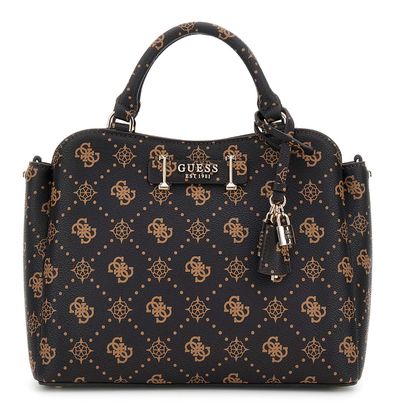 GUESS Silia Girlfriend Satchel Espresso Logo