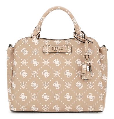 GUESS Silia Girlfriend Satchel Biscotti Logo