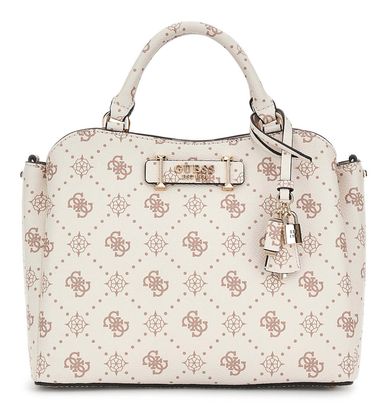 GUESS Silia Girlfriend Satchel Vanilla Logo