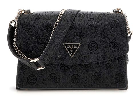 GUESS Cresidia II Convertible Xbody Flap Bag Black Logo
