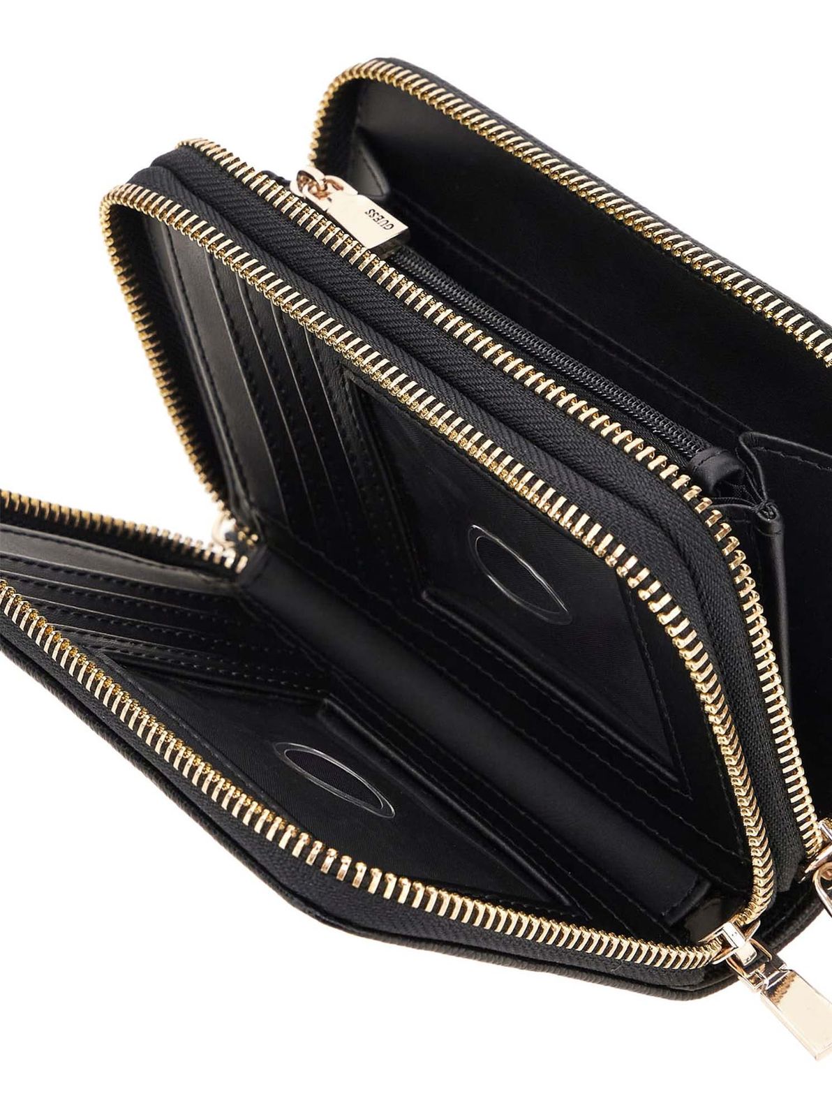 GUESS Amorette SLG Double Zip Wallet M Black GUESS Amorette SLG Double Zip Wallet M Black