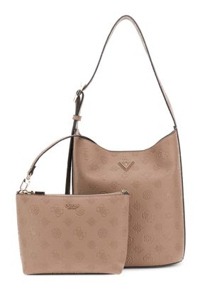 GUESS Cresidia II Bucket Bag Dark Taupe Logo