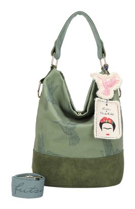 Fritzi aus Preußen Fritzi x Frida Kahlo Izzy07 Limited Kolibri Canvas Hobo Bag Green