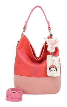 Fritzi aus Preußen Fritzi x Frida Kahlo Izzy07 Limited Kolibri Canvas Hobo Bag Grapefruit