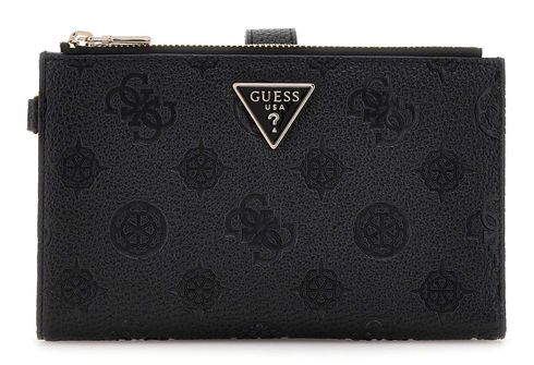 GUESS Geldbörse Amorette SLG | Double Zip Wallet Schwarz | 15x10x4cm