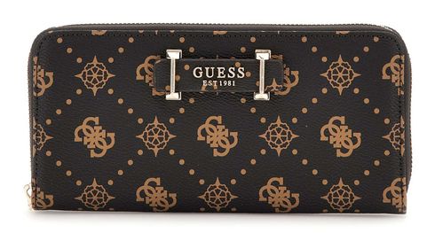 GUESS Silia SLG Large Zip Around Wallet L Espresso Logo